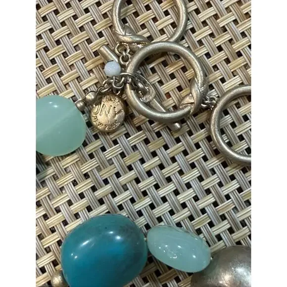 JONES of NEW YORK, JNY, Necklace & Bracelet Set, Gold Tone Chain & Stones - Picture 5 of 11